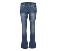 Cream Women's Jeans Bootcut Legs Full-Length Slim Fit Regular Waistband, Medium Blue Denim, 34 W De Las Mujeres