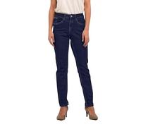 Cream Women's Jeans Skinny Fit Midrise Waist Regular Waistband 5 Pockets, Dark Blue Denim Blue Stitching, 33W De Las Mujeres