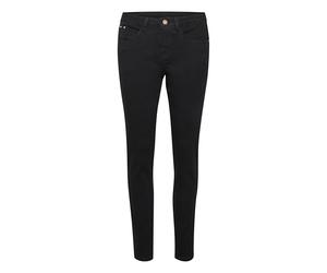 Cream Women's Jeans Skinny Fit Midrise Waist Regular Waistband 5 Pockets, Pitch Black Unwashed, 24 W De Las Mujeres