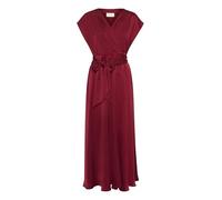 Cream Women's Maxi Dress Formal V-Neck Short Sleeves Tying Belt Ankle Length Vestido, Cabernet, 44 para Mujer