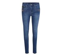 Cream Women's Skinny Jeans Trousers Slim Fit Push Up Mid Waist, Indigo Blue Denim, 31