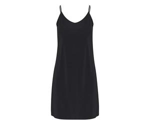 Cream Women's Slip Dress Underdress Spaghetti Straps Slim Fit V-Neck Knee-Length Vestido, Pitch Negro, XS Mujeres
