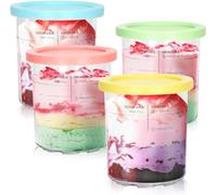 Creami Pint Container Ersatz ist geeignet für Ninja Creami Deluxe Pint 680ml NC501, kompatibel mit der Ninja NC501 NC500 Serie Creami Luxus Eiscreme Machine, mit einem auslaufsichere Eisbehälter (4)