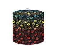 CREAMIC Colorida funda antipolvo con huellas de perro para olla instantánea, olla arrocera y freidora de aire, cubierta redonda a prueba de polvo, resistente a las manchas, fácil de limpiar