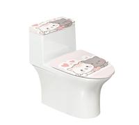 CREAMIC Funda para asiento de inodoro con diseño de gato para baño, tapa fácil de limpiar, accesorios de decoración de baño, se adapta a la mayoría de tapas para decoración