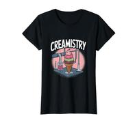 Creamistry Helado Química Diversión Camiseta gráfica económica, Mujer, Negro, XL