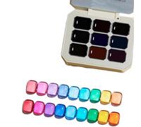 Creamy Colorful Nail Polish Set, Nine-Square Grid Solid Gel Glue Gel Nail Polish, Solid Polish Palette, Cream Nail for Women&Girls&Friend DIY Home Polish (#6)