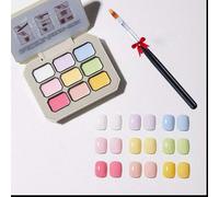 Creamy Colorful Nail Polish Set,Versatile Summer Colors Nine-Square Grid Solid Gel Glue Nail Polish,Long Lasting Solid Palette,For Women&Girls&Friend Diy Home (A#1, Pack of 1)