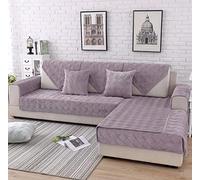 Creamy Cozy Home Sofa Protector Covers Diamond Plush Soft Velvet Sectional Couch Covers Non-Slip Sofa Slipcover for Dogs Cats Pet Love Seat Recliner Leather L Shaped, Armrest Backrest Cover (Pink Pur