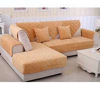 Creamy Cozy Home Sofa Protector Covers Diamond Plush Soft Velvet Sectional Couch Covers Non-Slip Sofa Slipcover for Dogs Cats Pet Love Seat Recliner Leather L Shaped, Armrest Backrest Cover (Beige Ye