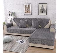 Creamy Cozy Home Sofa Protector Covers Diamond Plush Soft Velvet Sectional Couch Covers Non-Slip Sofa Slipcover for Dogs Cats Pet Love Seat Recliner Leather L Shaped, Armrest Backrest Cover (Dark Gra