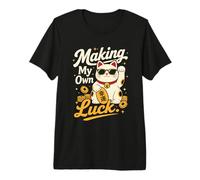 Creando Mi Propia Suerte - Gato de la Fortuna Camiseta Premium