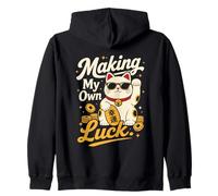 Creando Mi Propia Suerte - Gato de la Fortuna Sudadera con Capucha