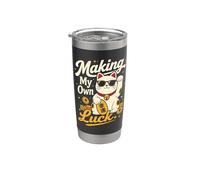 Creando Mi Propia Suerte - Gato de la Fortuna Vaso térmico de acero inoxidable de doble pared