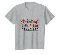 Creando pequeños Artistas: inspirando la Creatividad Joven Camiseta, Niños, Gris Jaspeado, 10 años