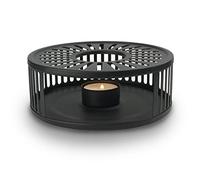Creano Calentador de Tetera de Acero Inoxidable Soporte Térmico con Diseño de Rayas Moderno para Velas de Té - Diseño Stripes Color Negro