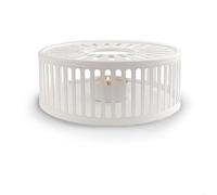 Creano Calentador de Tetera de Acero Inoxidable Soporte Térmico con Diseño de Rayas Moderno para Velas de Té - Diseño Stripes Color Blanco