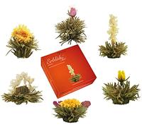Creano Mix Flores de Té Blanco 6 uds - 6 Variedades de Rosas de Té - Caja de Regalo Elegante - Regalo Original para Mujer y Amantes del Té