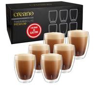 Creano PREMIUM Vasos de Doble Pared 400 ml - Juego de 6 - NOVEDAD MUNDIAL | Aptos al 100% para lavavajillas gracias al sellado GastroSeal - calidad profesional para hostelería - vaso de doble pared