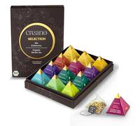 Creano Set de Regalo de Té Bio Premium Pyramide Infusión de Hierbas y Té Verde con 14 Bolsitas Piramidales en 9 Variedades Surtidas *
