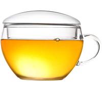 Creano Taza de Té Teelini de Vidrio de Borosilicato con Tapa para Porciones de Taza 200ml - Juego de 1