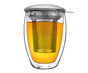 Creano Vaso Térmico de Doble Pared All-In-One con Filtro de Acero Inoxidable y Tapa 400ml - Juego de 1