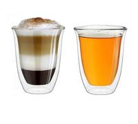 Creano Vasos de doble pared 250ml DG-V, vaso térmico grande de doble pared de vidrio borosilicato, vasos de café, vasos de té, vasos para café con leche 2x 250ml 2 piezas (paquete de 1)