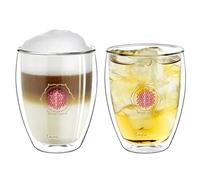 Creano Vasos Térmicos de Doble Pared Blume des Lebens de Vidrio de Borosilicato con Diseño Simbólico 250ml - Juego de 2