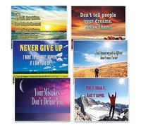 Creanoso éxito Citas inspiradas Postales (paquete de 12) - Inspiring Tarjetas para el estímulo vida y el éxito - grandes embutidoras de la media para los hombres, mujeres, adolescentes, adultos y anc