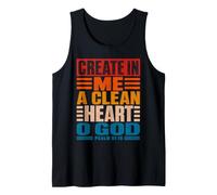 Crear en mí un corazón Limpio O God Salmo 51:10 Vintage Camiseta sin Mangas