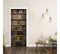 CREARREDA Adhesivo para puertas en PVC de alta calidad, Door Cover libreria antigua, Aplicaciòn fàcil y sin burbujas, revestimientos para puertas de interiores 83 x 210 adaptable