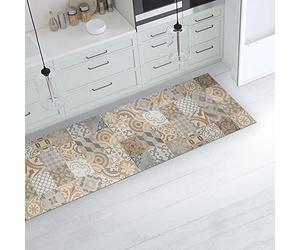 CREARREDA Alfombra de Cocina de Vinilo Antideslizante y Lavable, 100% Made in Italy, 240x50 cm