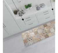 CREARREDA Alfombra de vinilo antideslizante y lavable para cocina, 100% Made in Italy, 120x50cm
