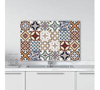 CREARREDA - Credence para cocina de aluminio Made in Italy Protection para placas de cocción y pared lavable y fácil de montar placa antisalpicaduras de metal