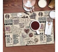 CREARREDA Juego de 4 manteles Individuales para Desayuno, de PVC, 48 x 33 cm, Antideslizante, Lavable, Resistente a la Suciedad, Resistente al Calor, Fabricado en Italia