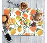 CREARREDA Juego de 4 manteles Individuales para Desayuno, de PVC, 48 x 33 cm, Antideslizantes, Lavables, Resistentes a la Suciedad, Resistentes al Calor, Fabricado en Italia