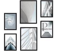 CREARREDA Juego de impresiones de pared perspectivas, sin marcos, decoración de pared para casa y oficina, materiales certificados, fabricado en Italia, póster a juego, 2 x A3 y 4 x A4-30 x 42 y 21 x