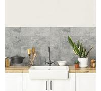 CREARREDA Panel antisalpicaduras de cocina adhesivo de pared fácil de aplicar Stone Tiles 190 x 60 cm, 100 % fabricado en Italia, ignífugo y resistente al agua, protección contra salpicaduras,