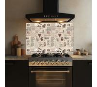 CREARREDA Panel antisalpicaduras de cocina de aluminio, 84 x 60 cm, fácil de aplicar, fabricado en Italia, protección para cocinas y paredes, lavable y fácil de montar, placa antisalpicaduras de metal