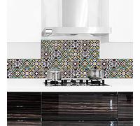CREARREDA Panel antisalpicaduras de cocina de aluminioFácil de aplicar Made in Italy Protección para cocinas y fregadero. Lavable y fácil de montar