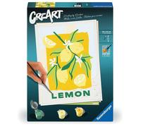 Ravensburger - Creart Adultos Serie Trend D: Lemon Poster | Pintar Por Numeros Adultos | Kit Manualidades Adulto | Colorear Por Numeros Adulto Que Incluye Pintura Y Lienzo 18x24cm