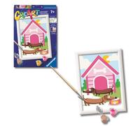 Ravensburger - CreArt Serie E: El Perrito Moderno, Pintar por Numeros Adultos y Niños, Cuadros para Pintar por Numeros, Incluye Completo Kit Pintar y Marco, para Niños 7+ Años, 18x13 cm