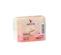 CREARTEC Jabón de fundición - Jabón para hacer tú mismo - Color: blanco puro - Cantidad: 600 g - Cremosa espuma - Vegano - Fabricado en Alemania