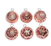 CREARTISTIC Juego de 6 adornos geométricos para el hogar de cobre puro - 8x8 cm -Utiliza Como Molde para Chocolate, Pudín, otros Dulces - Objetos Para el Hogar - Regalo ideal - Made in Italy