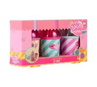 Creat-it Set de 3 Bálsamos Labiales Candy Explosion - Lip Balm con Diseño de Vaso de Refresco Soda Tumbler - Brillo Labial Hidratante para Niñas - Regalo Original Infantil a partir de 6 Años