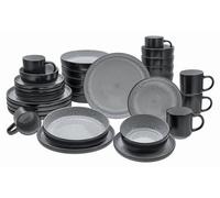 CreaTable, 21519 Nordic Fjord - Vajilla de 30 piezas de gres, apta para lavavajillas y microondas, producción de calidad