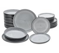 Creatable, 21521 Nordic Fjord - Juego de vajilla de 18 piezas (gres, apto para lavavajillas y microondas)