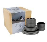 CreaTable, 21538 Serie Futuro - Juego de vajilla de 12 piezas, juego de platos de gres, apto para lavavajillas y microondas, fabricado en Portugal