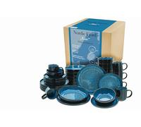 CreaTable, 21549 Nordic Fjord - Vajilla de 30 piezas de gres, apta para lavavajillas y microondas, producción de calidad