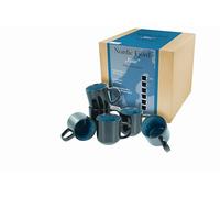 Creatable, 21552 Serie Nordic Fjord - Juego de 6 tazas de café de gres, apto para lavavajillas y microondas, producción de calidad